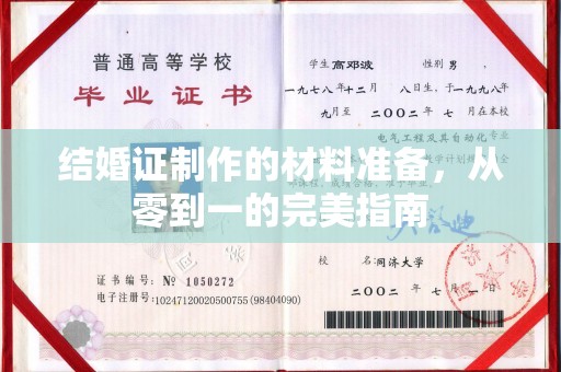 黎城结婚证制作的材料准备，从零到一的完美指南